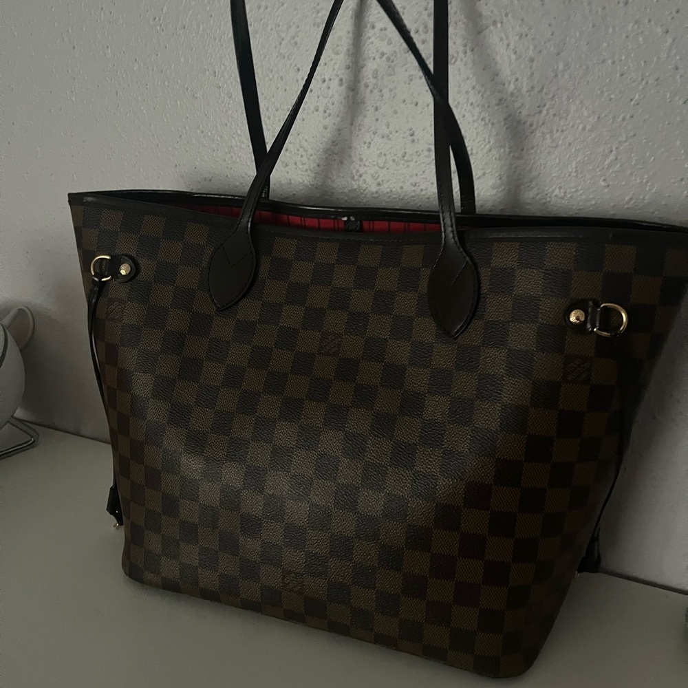 Mama Licious Brown Checkered Tote Bag